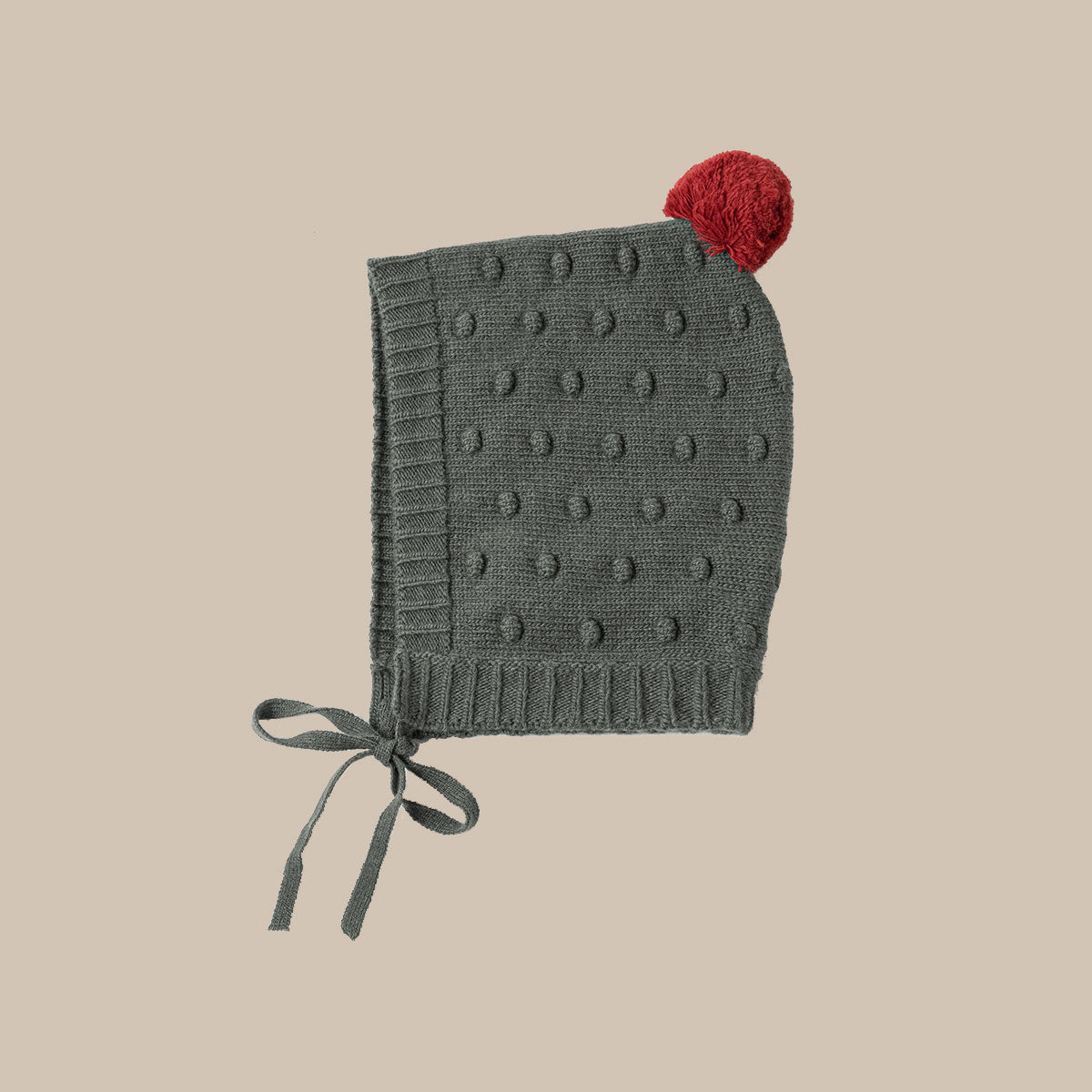 POM POM BONNET/WOOD GREEN