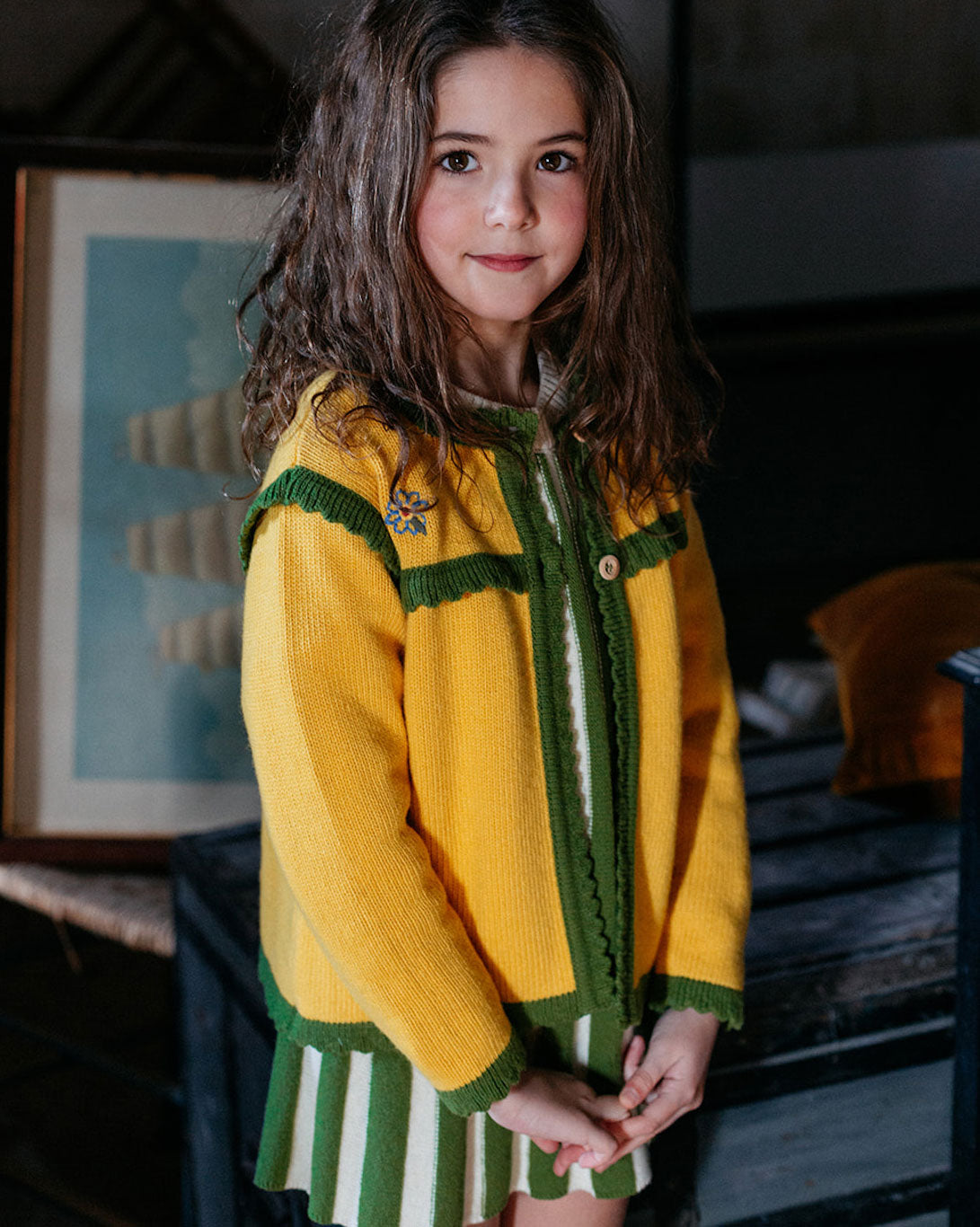 Mustard embroidered jacket