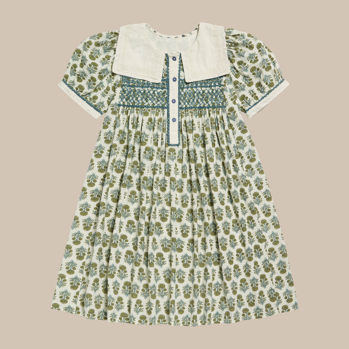 Violet Dress Jaipur Floral in Fern