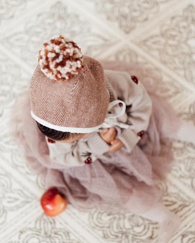 Winter Wool Baby Pom Pom Bonnet - Late Autumn