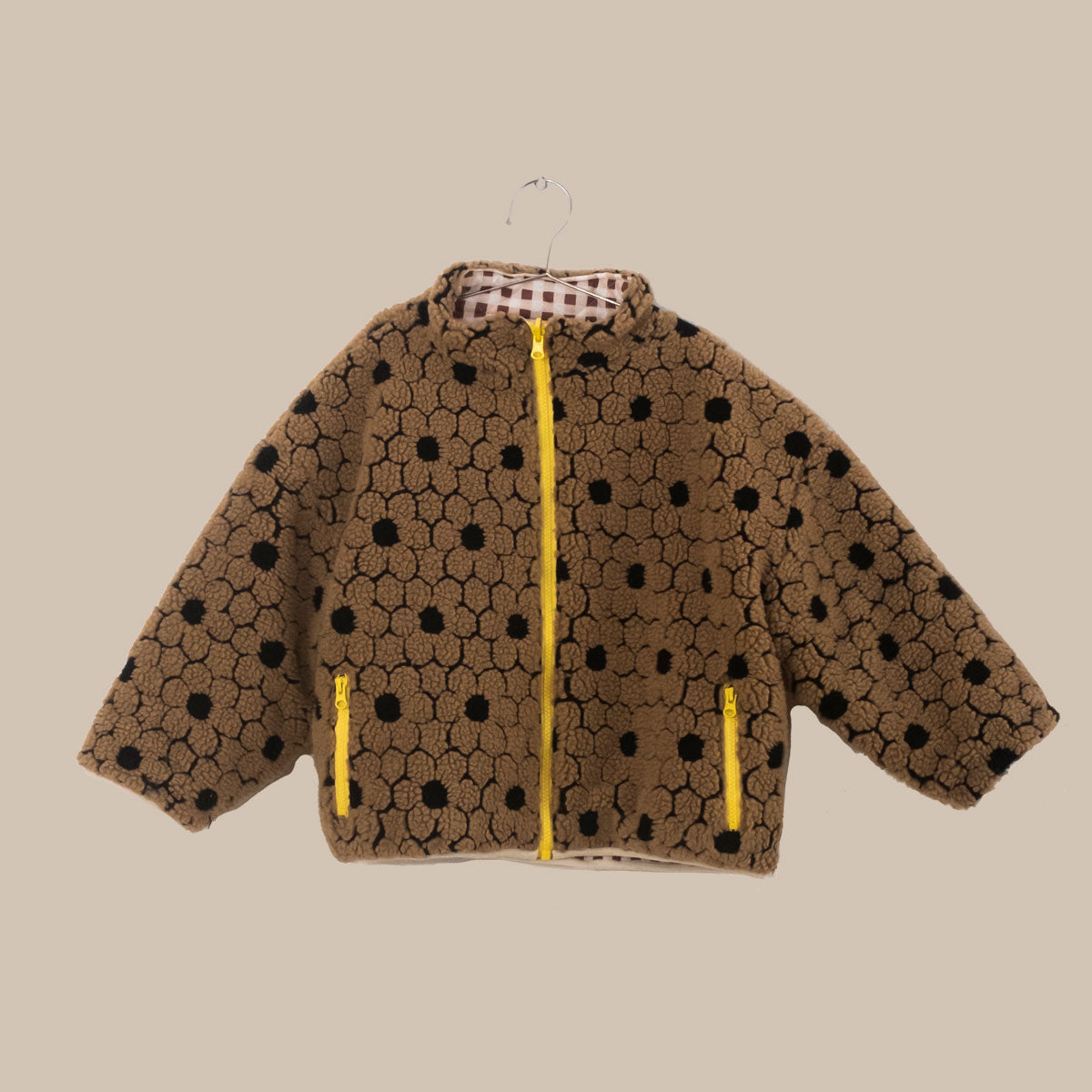 TEDDY BEAR REVERSIBLE JACSKET/BROWN