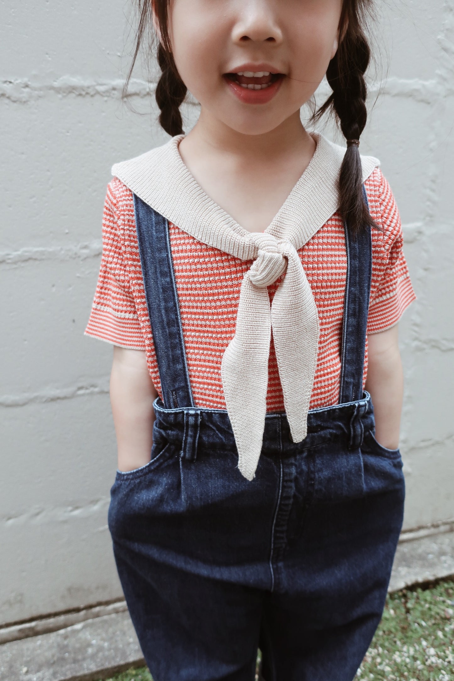CHIC COLLARED TOP/RED