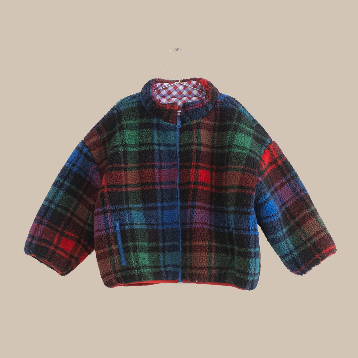 MULTICOLOR CHECKS REVERSIBLE JACKET/MULTICOLOR WOVEN