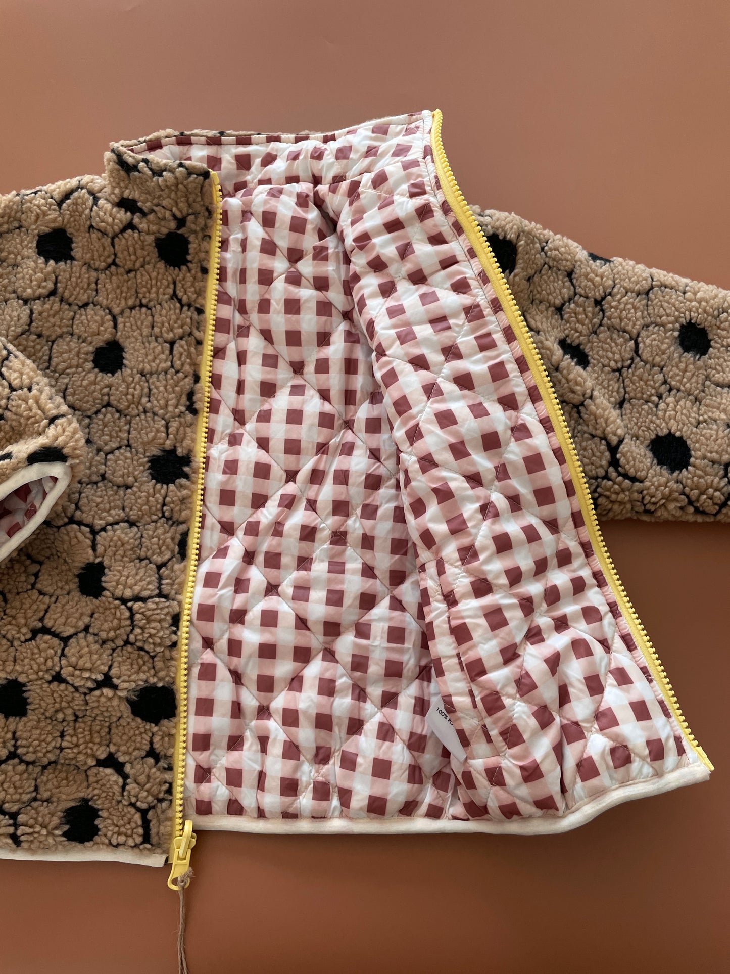 TEDDY BEAR REVERSIBLE JACSKET/BROWN