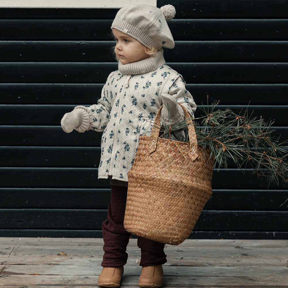 【Only 1 left】Bibou knitted beret/Pistachio shell melange
