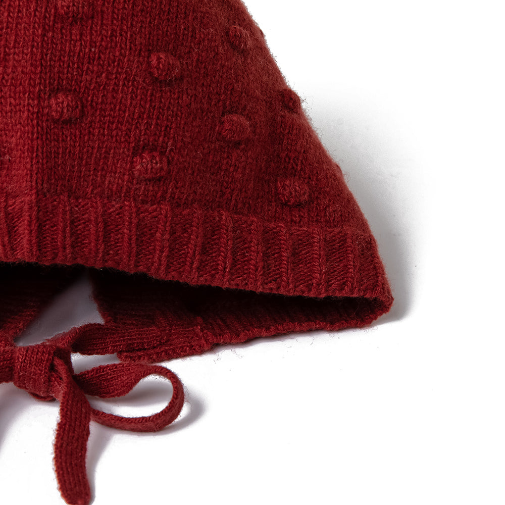 POM POM BONNET/RED