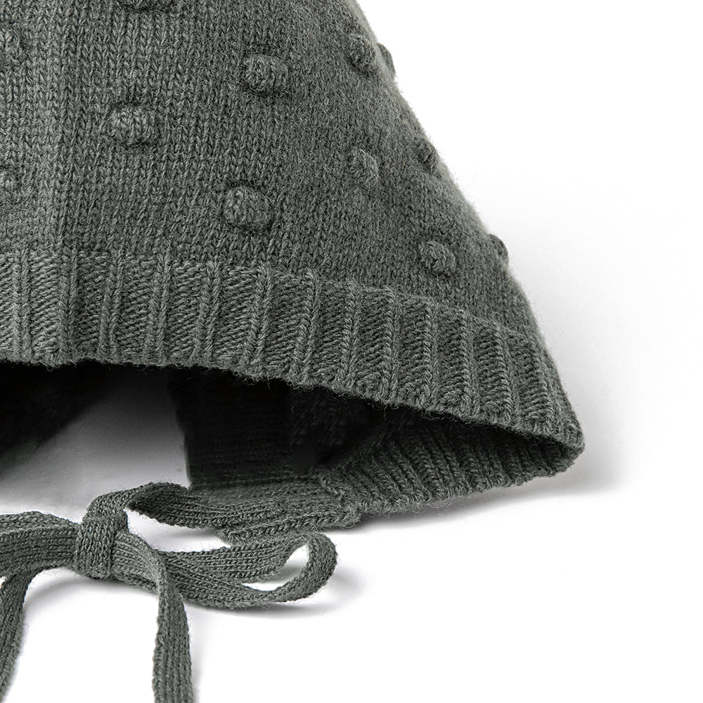POM POM BONNET/WOOD GREEN