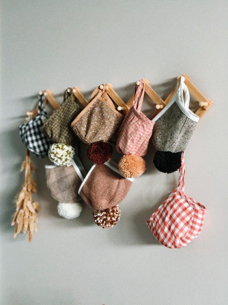 Handmade Linen Baby Bonnet - Red Gingham