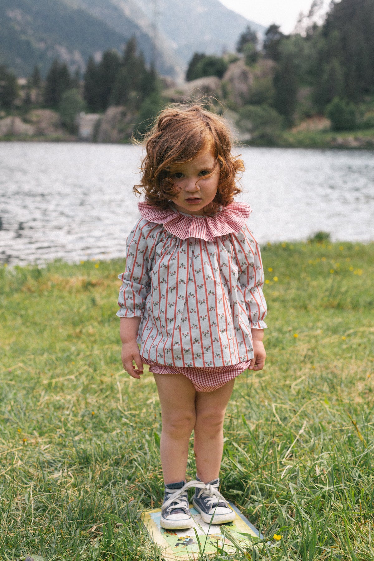 Blue Castores blouse and bloomer set / Jesusito Castores azul