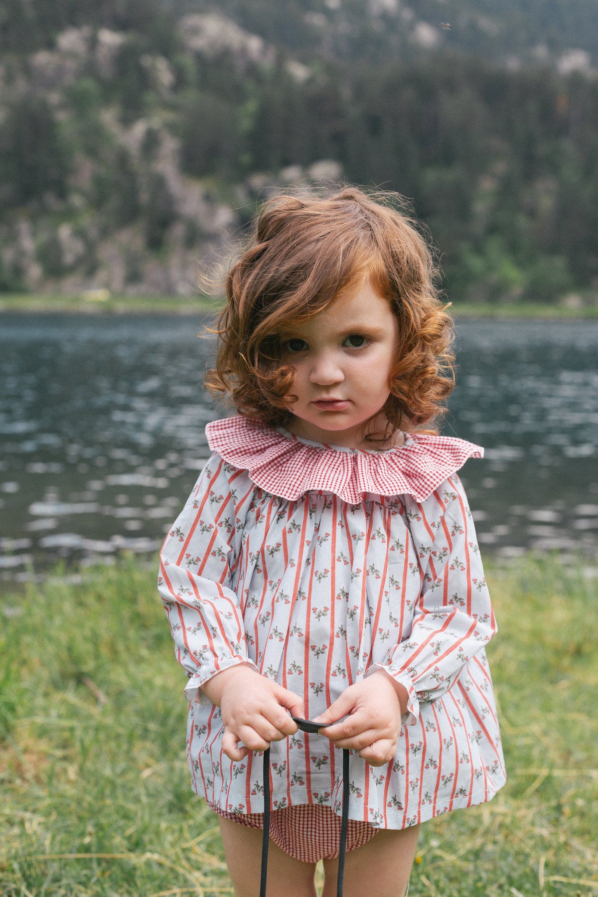 Blue Castores blouse and bloomer set / Jesusito Castores azul