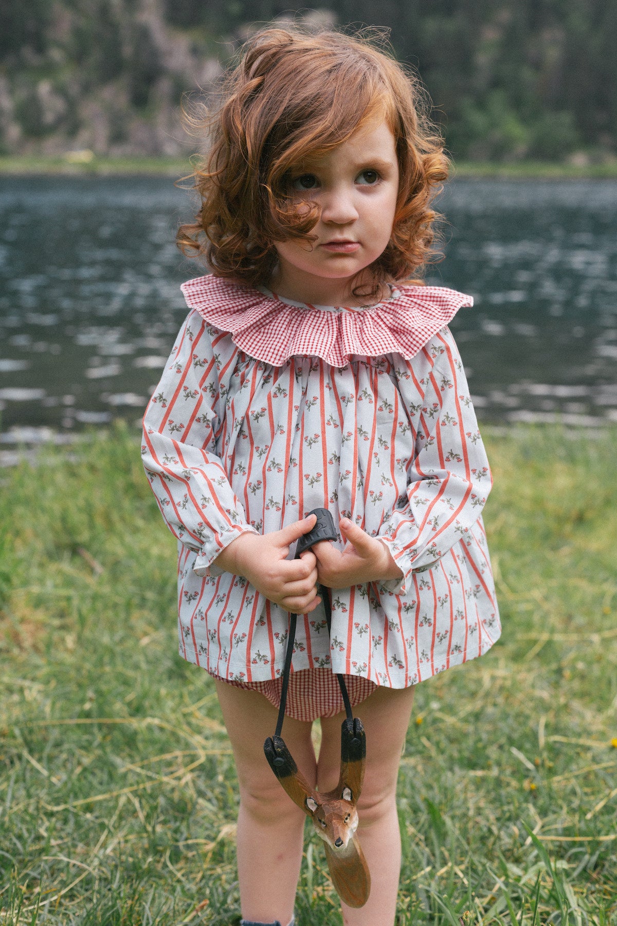 Blue Castores blouse and bloomer set / Jesusito Castores azul
