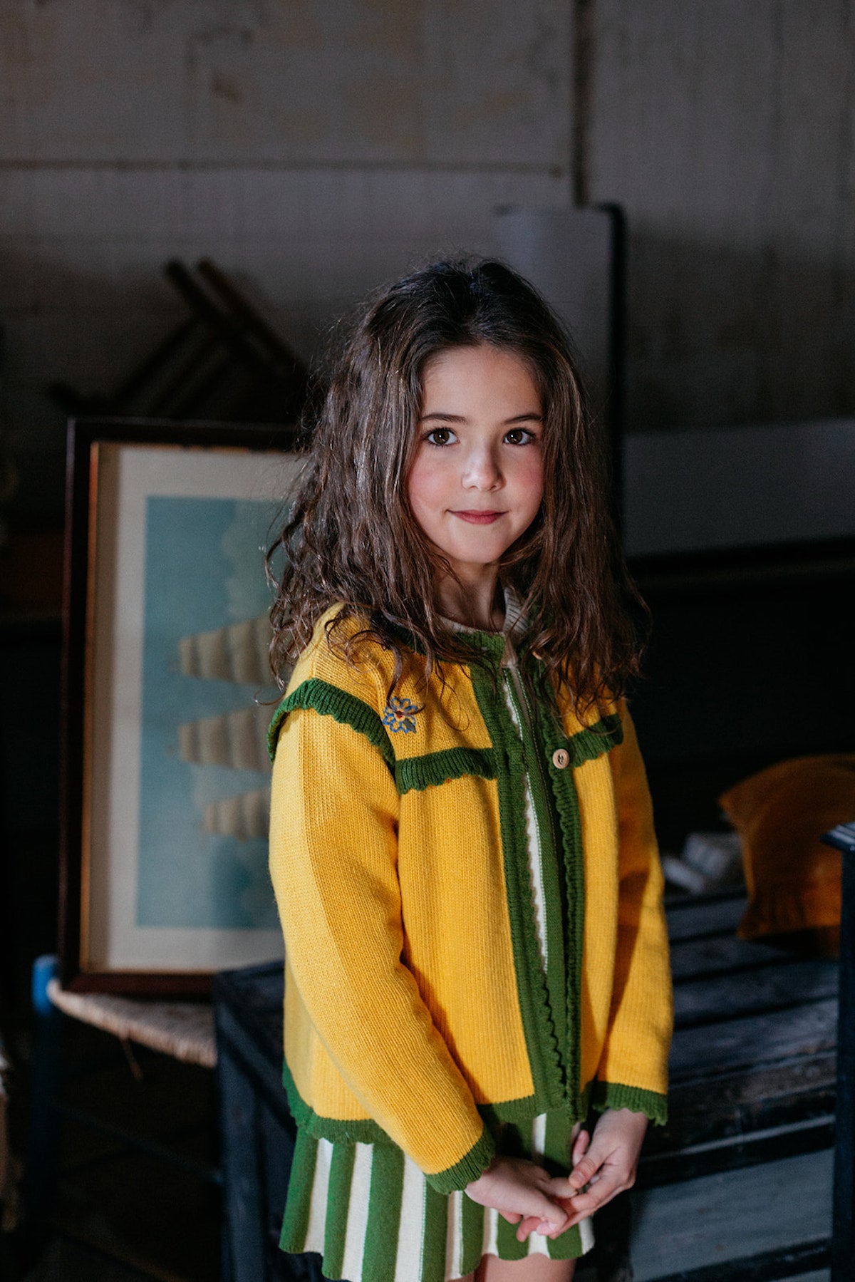 Mustard embroidered jacket