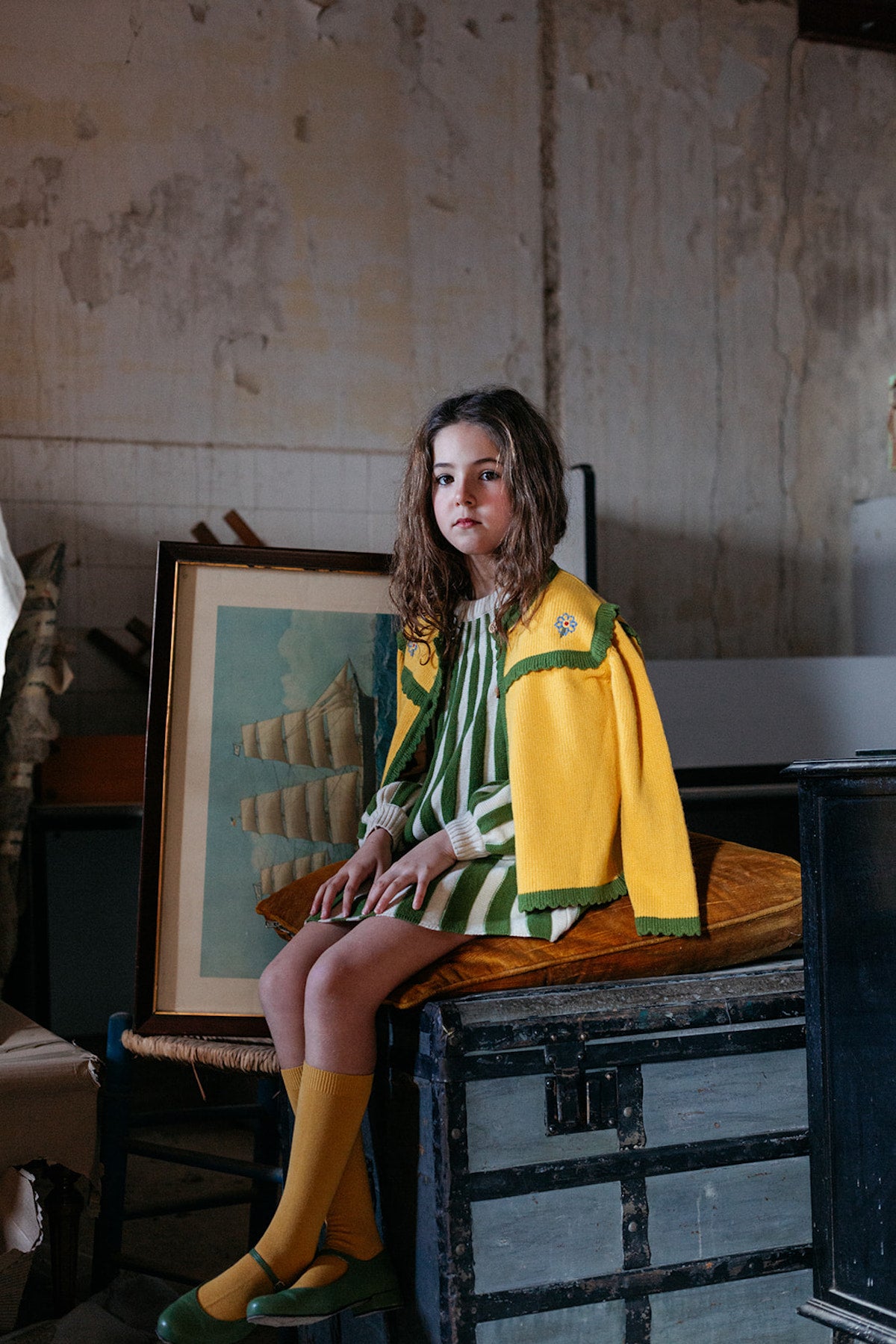 Mustard embroidered jacket