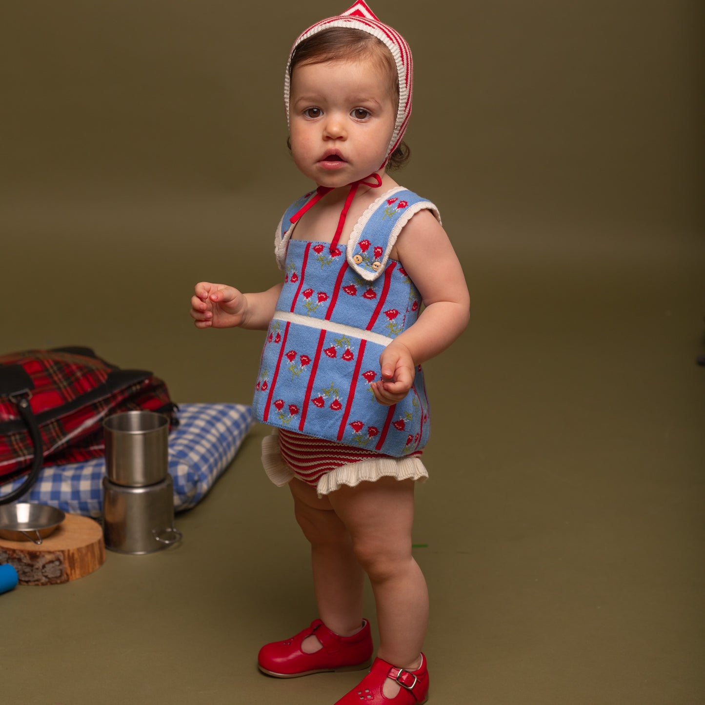 Red stripe bloomer short / Braguita rayas rojas