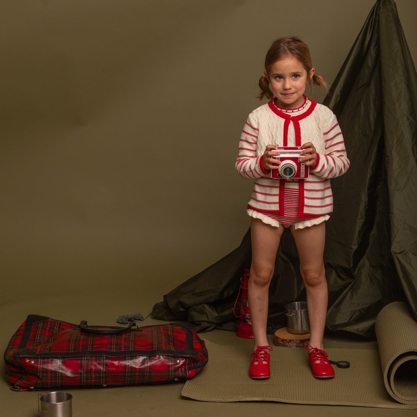 Red stripe bloomer short / Braguita rayas rojas