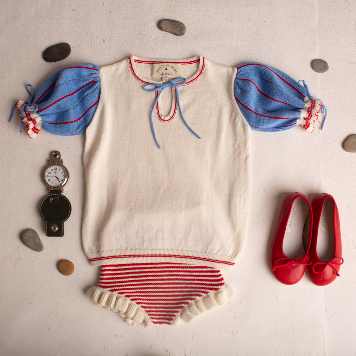 Red stripe bloomer short / Braguita rayas rojas