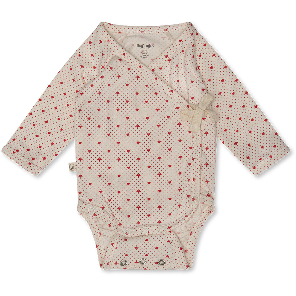Elia wrap body baby romper/Lots of love red