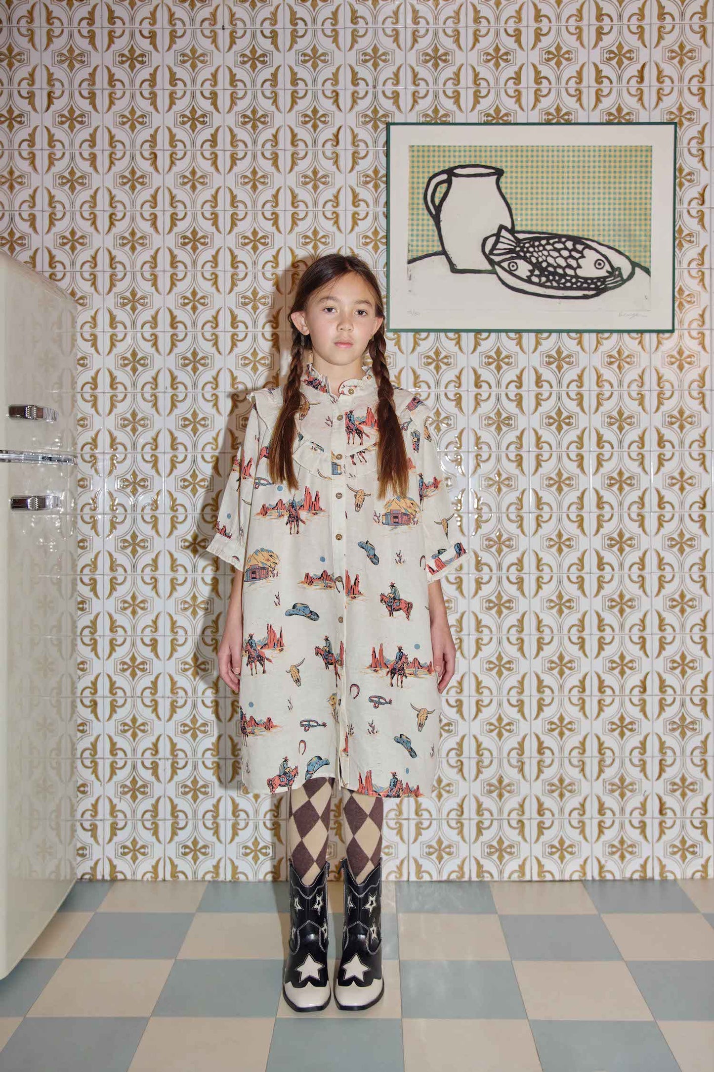 COWBOY DRESS/BEIGE