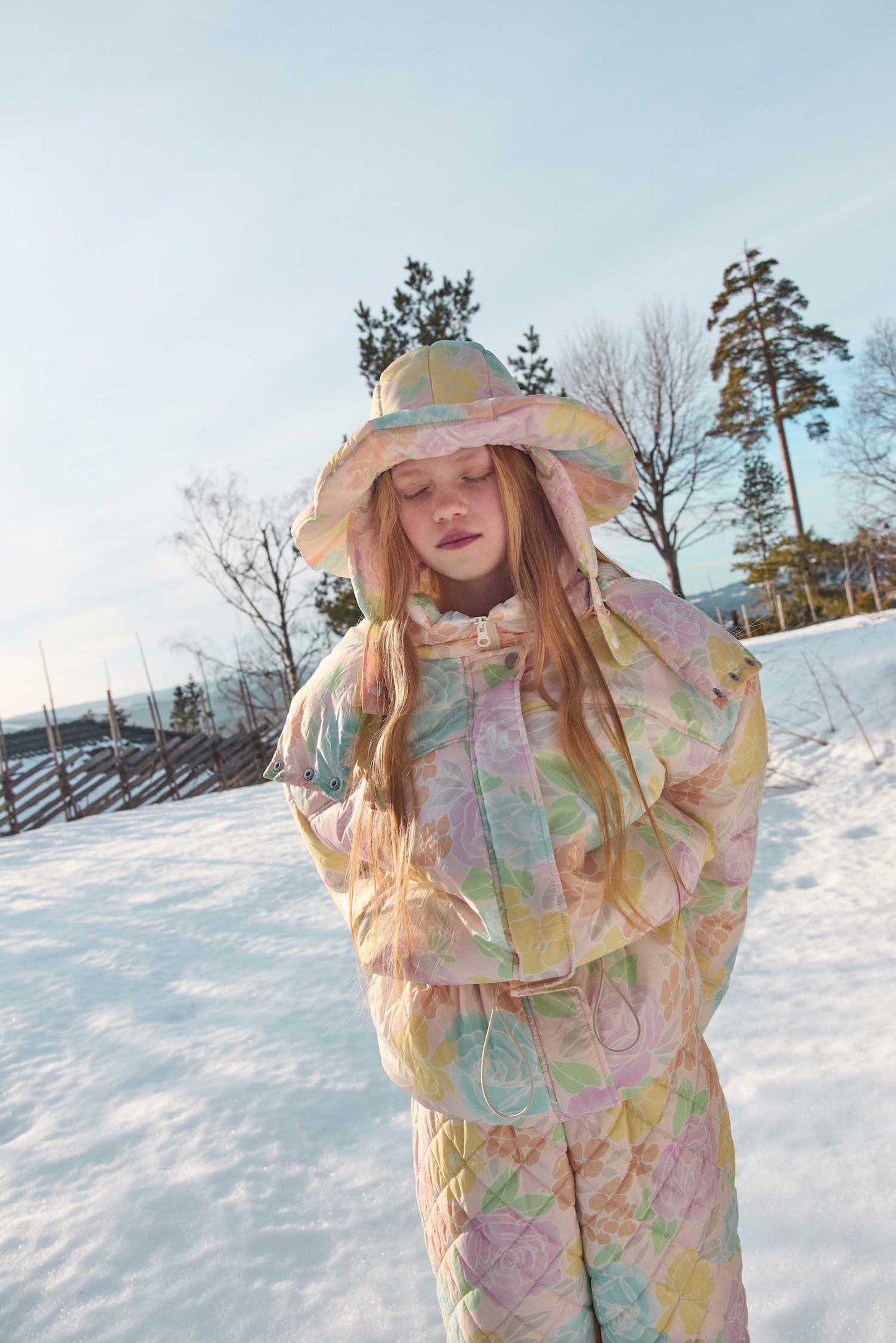 PASTELS FLOWERS SKI HAT/PASTELS
