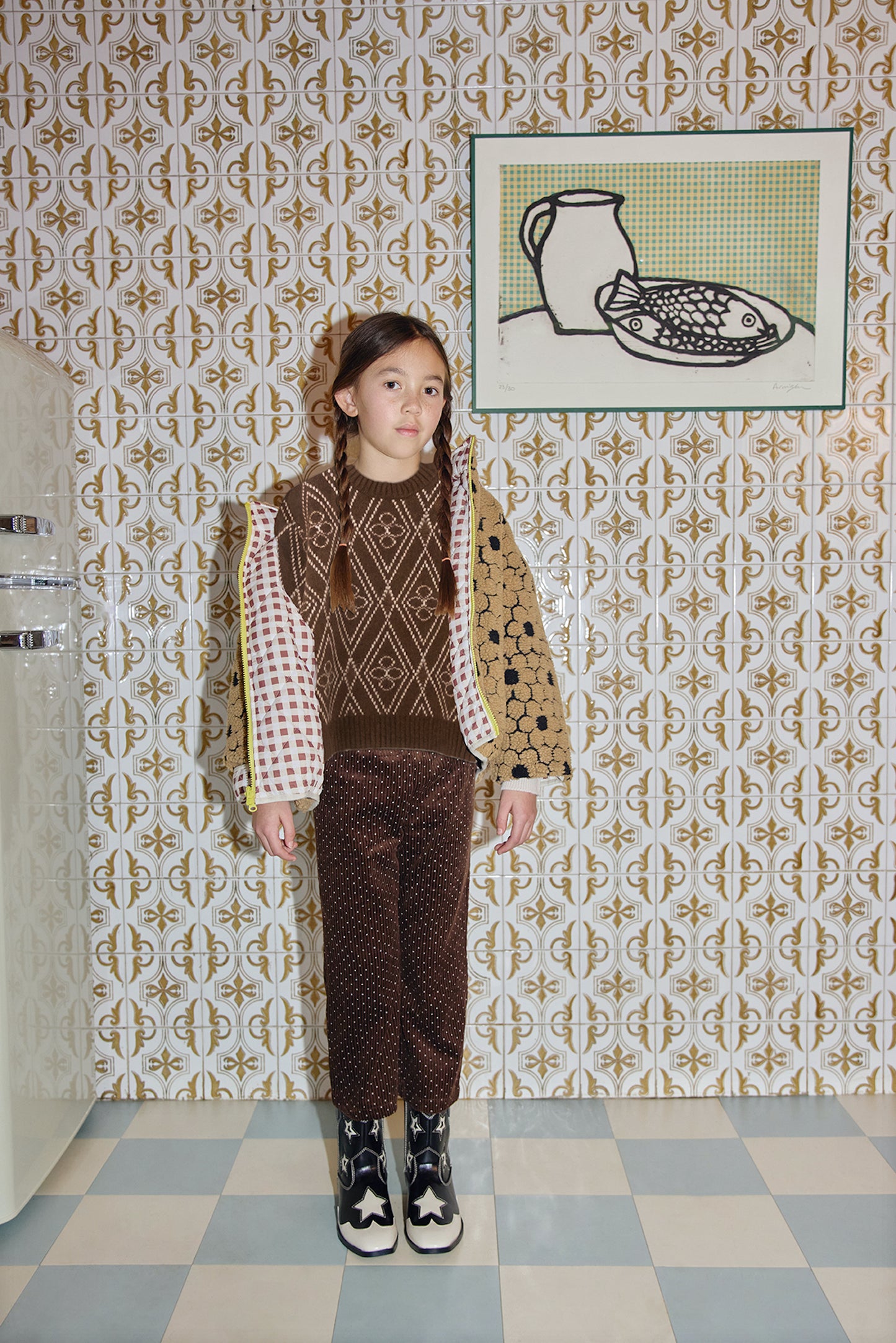 TEDDY BEAR REVERSIBLE JACSKET/BROWN
