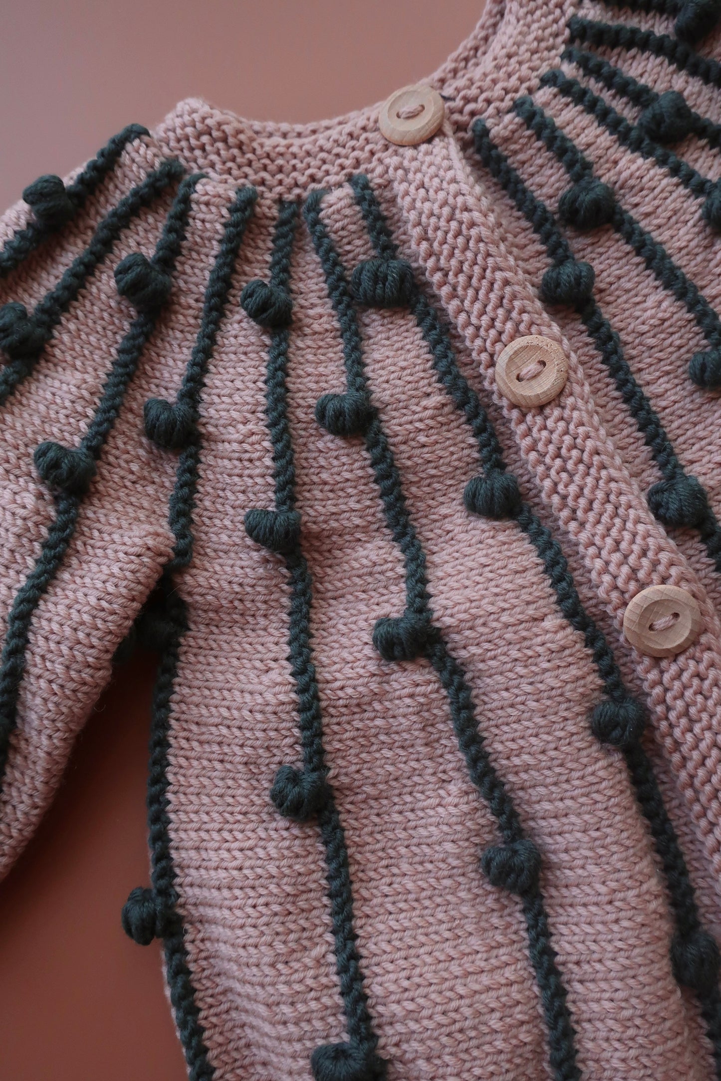 Marion Cardigan/Rose Quartz/Pine