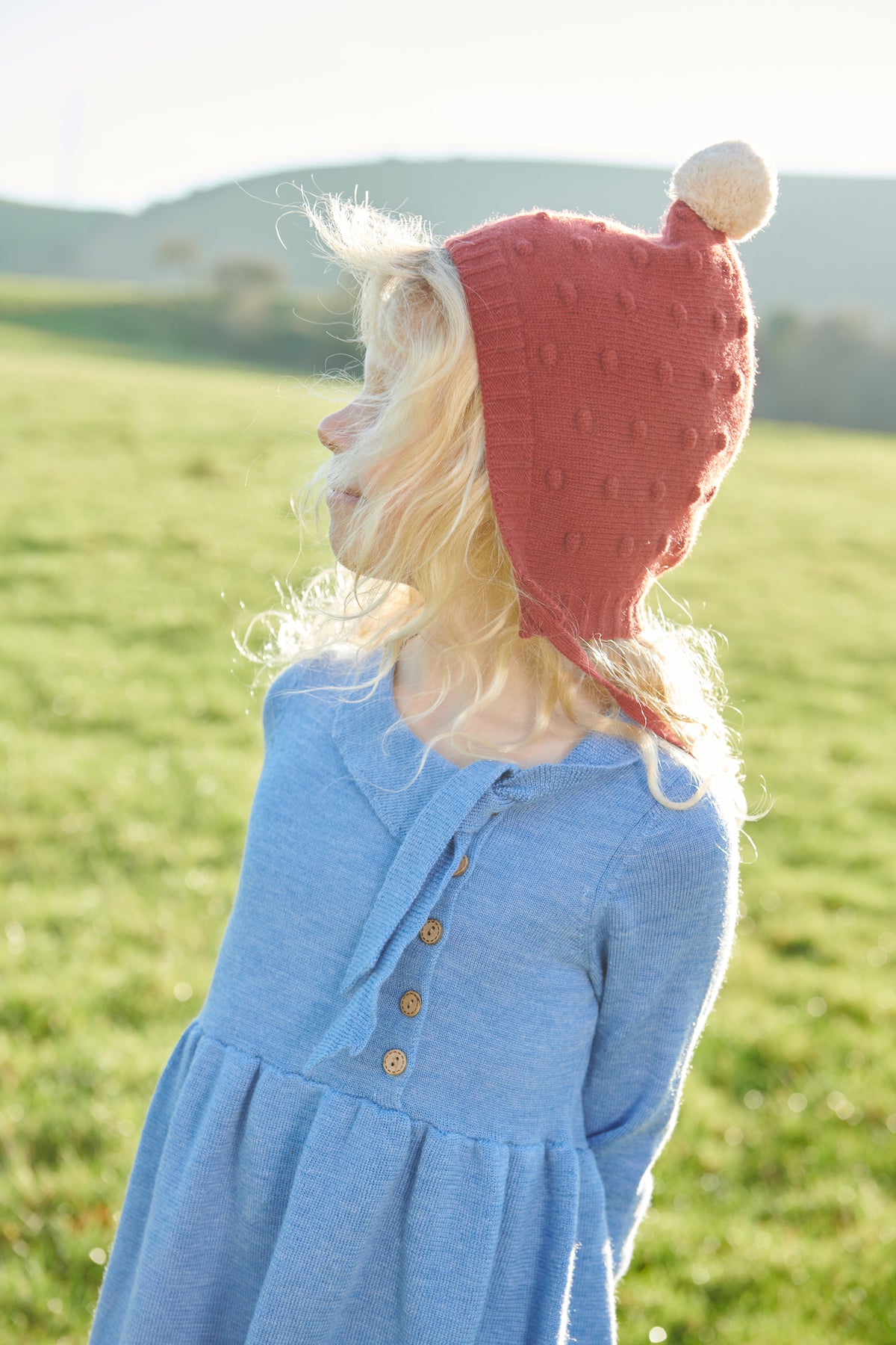 POM POM BONNET/RED
