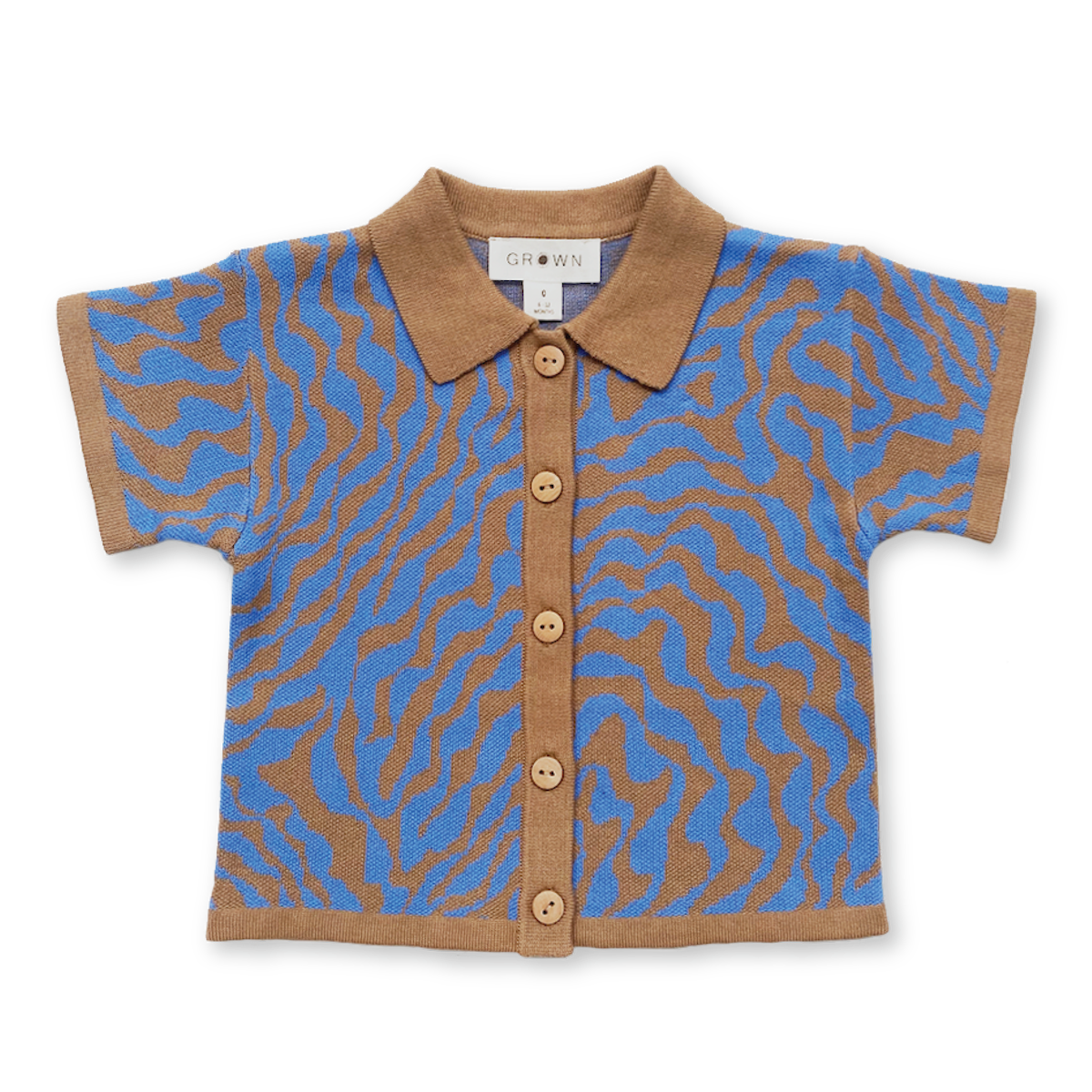 Knitted Scallop Shirt - Cedar
