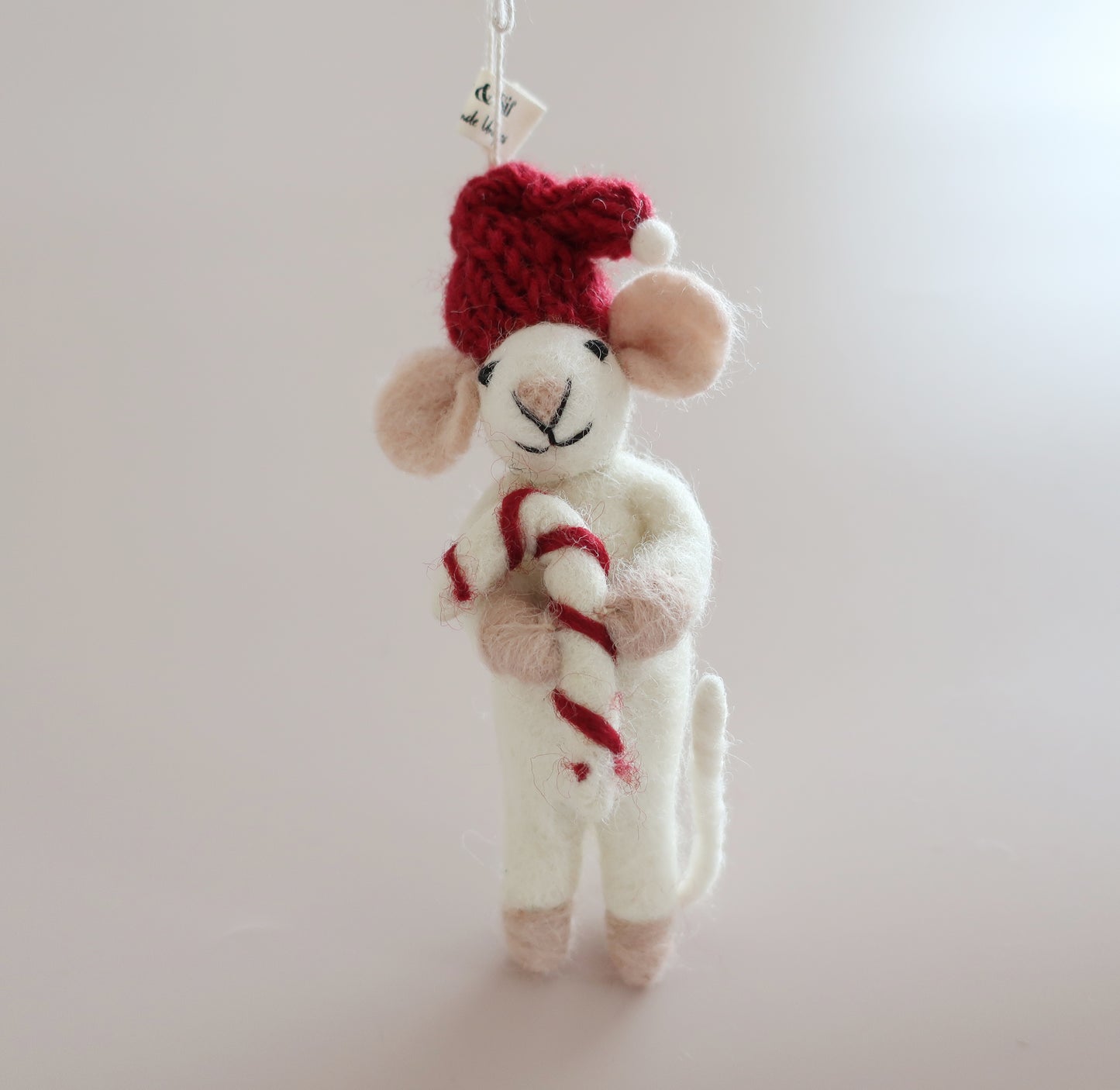 White Mouse w/Candy Cane