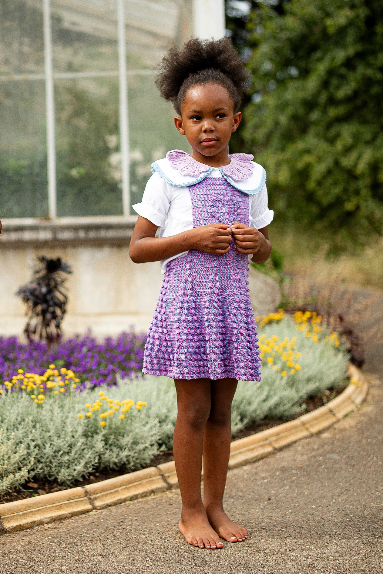 Girl's Pinafore Dress JUNE/Painted Purple