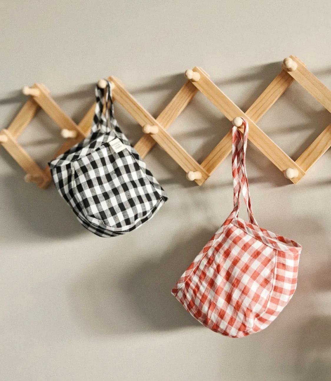 Handmade Linen Baby Bonnet - Red Gingham