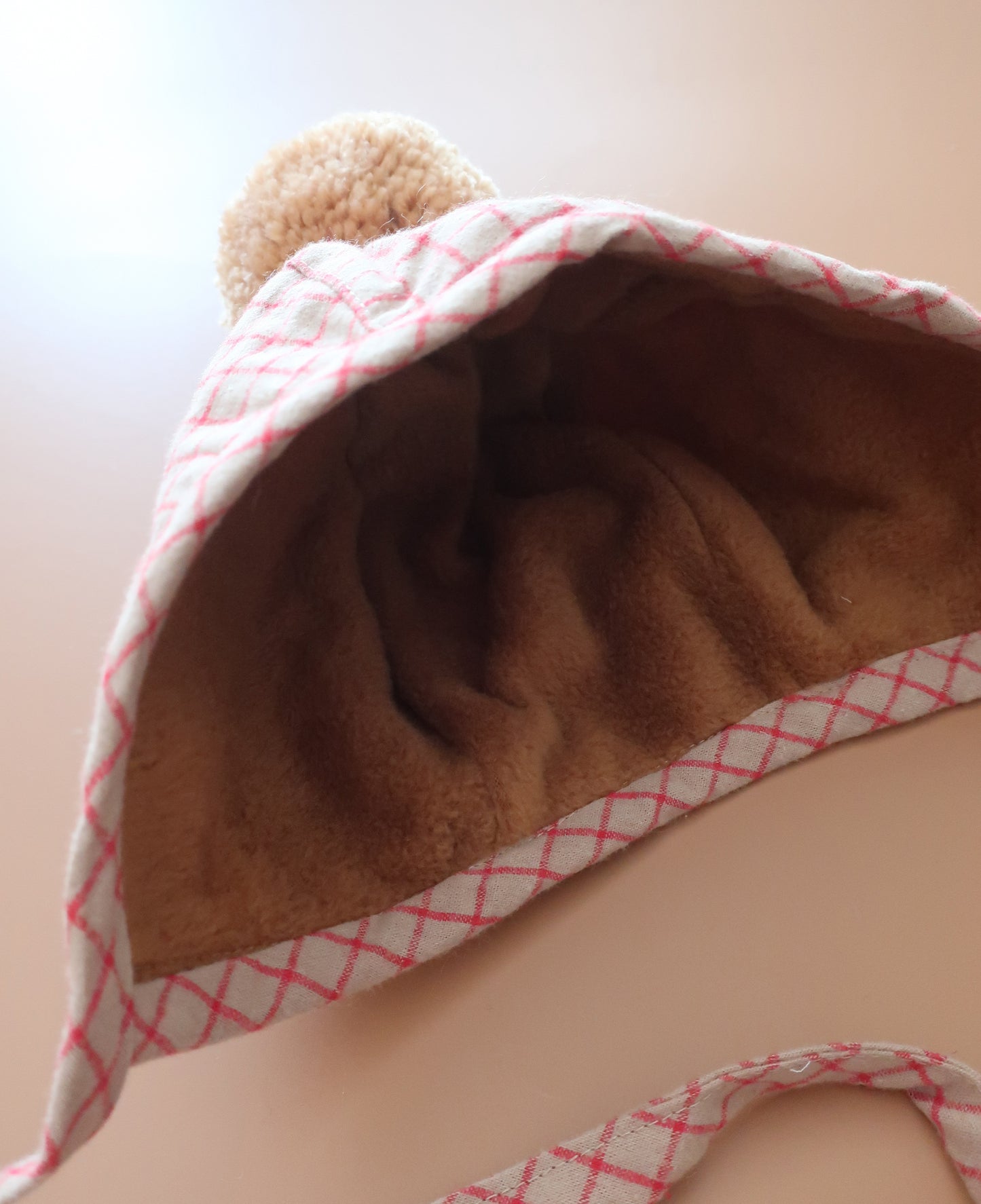 Baby Cotton Wintery Pom Poms Bonnet - Ruby Red