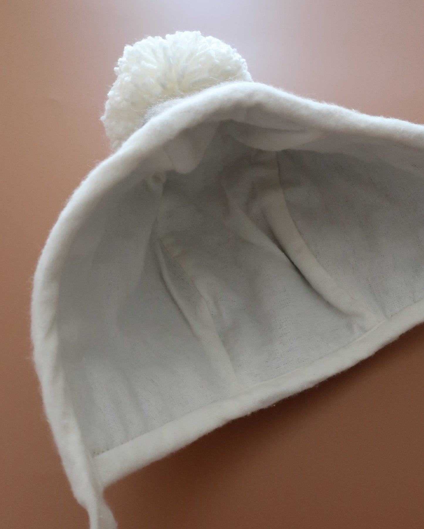 Baby Wool Check Pom Pom Bonnet - Brown Check