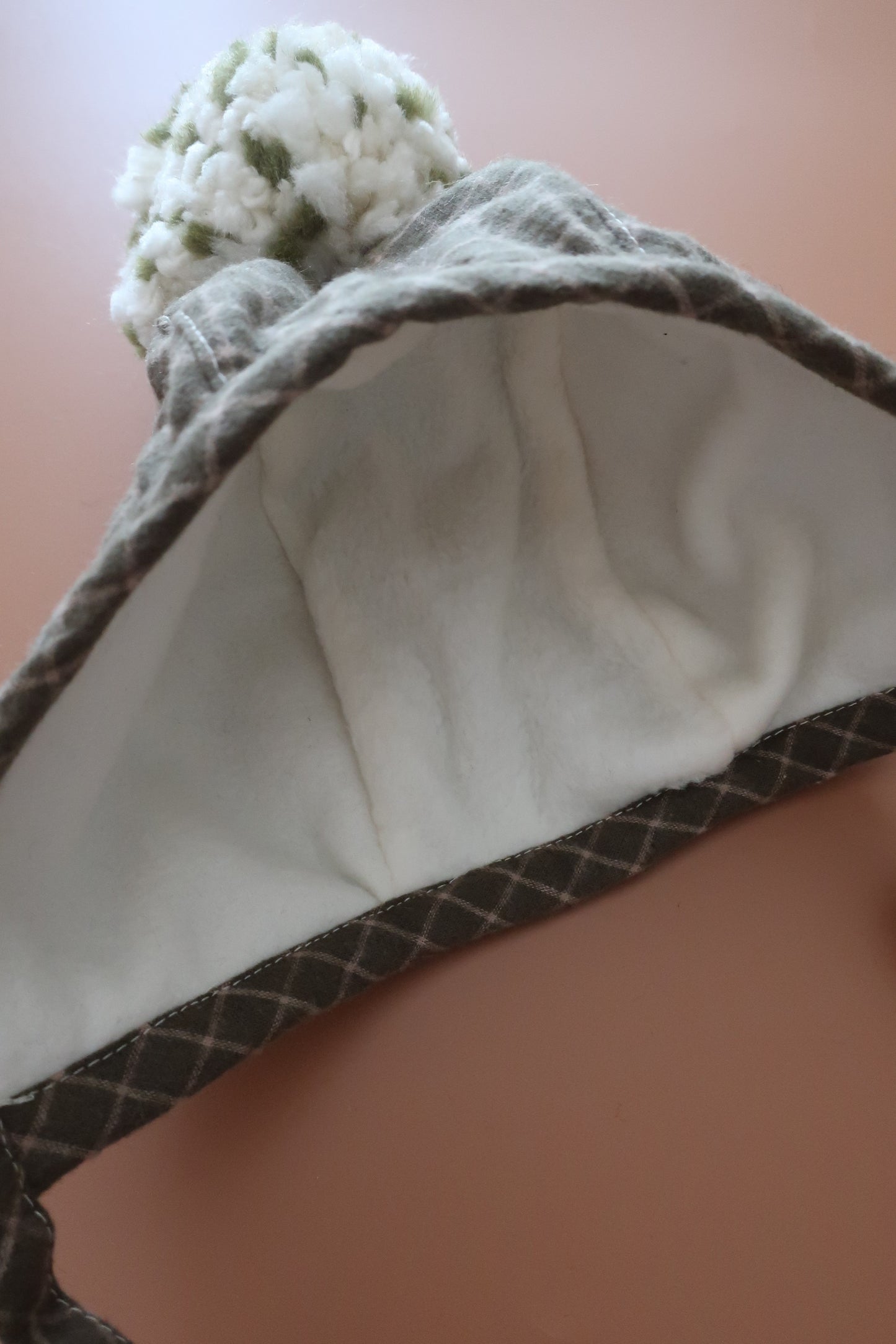 Baby Cotton Wintery Pom Pom Bonnet - Deep Forest