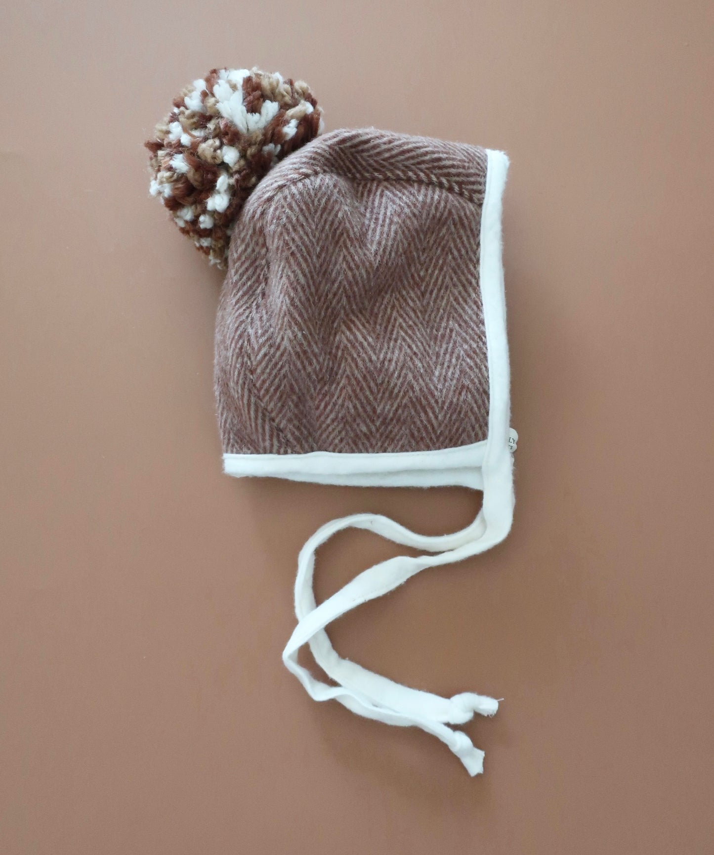 Winter Wool Baby Pom Pom Bonnet - Late Autumn