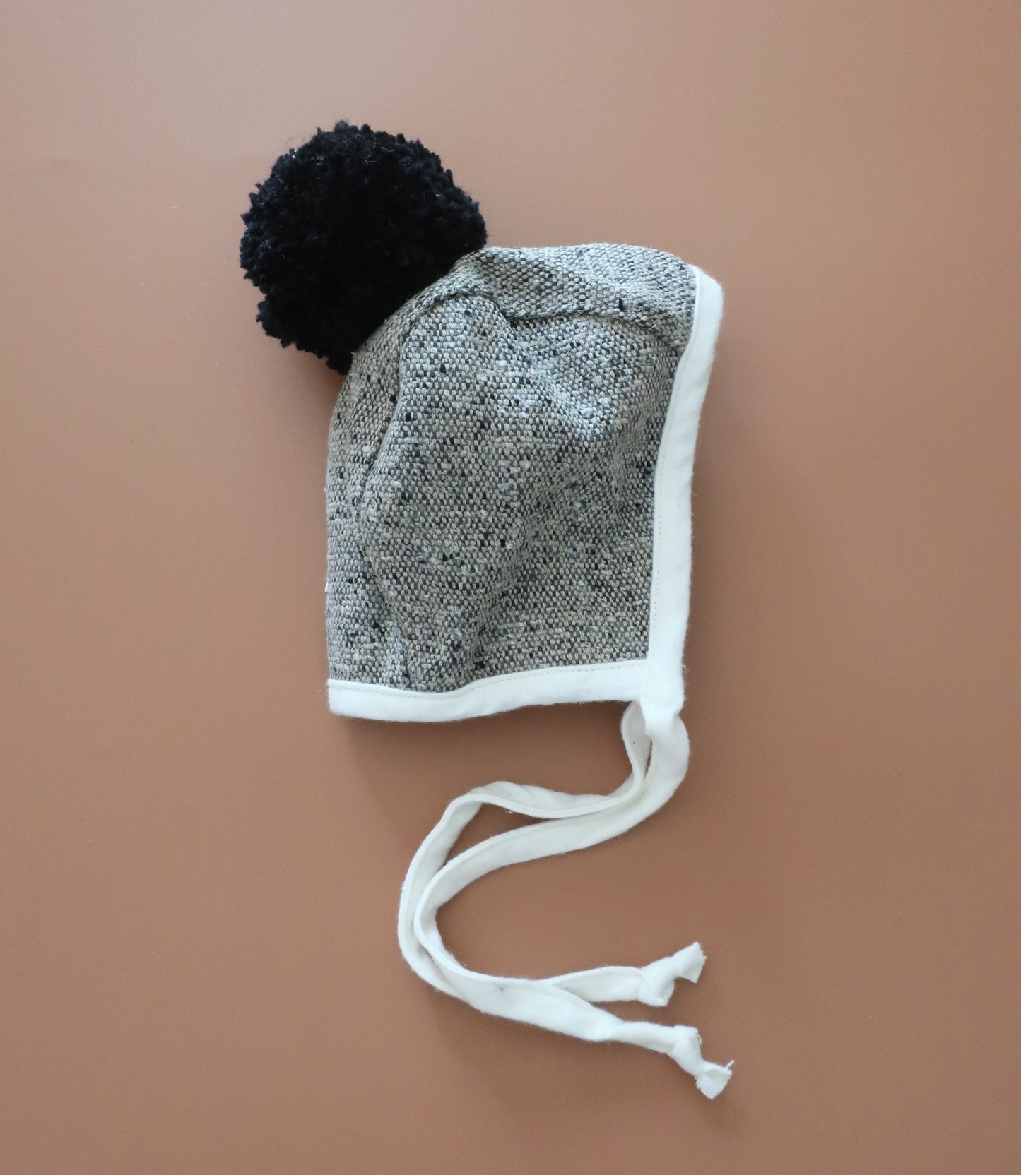 Baby Japanese Wool Winter Bonnet - Marble