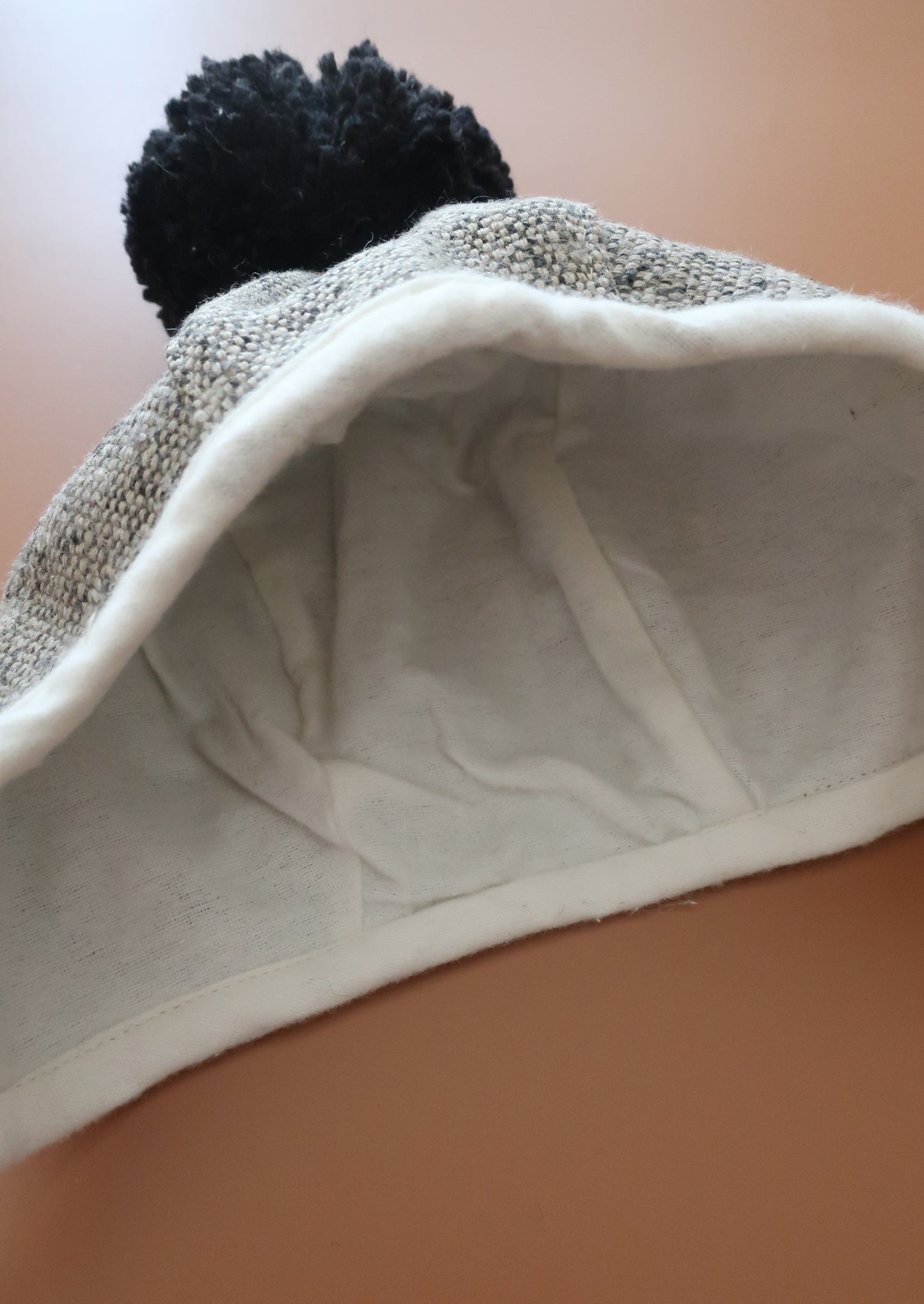 Baby Japanese Wool Winter Bonnet - Marble