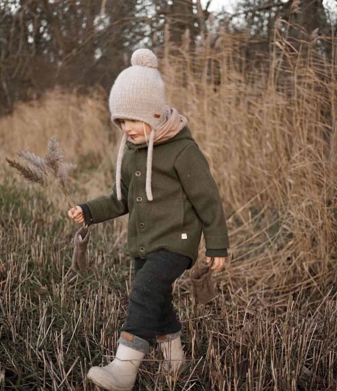 Boiled Wool Jacket/olive
