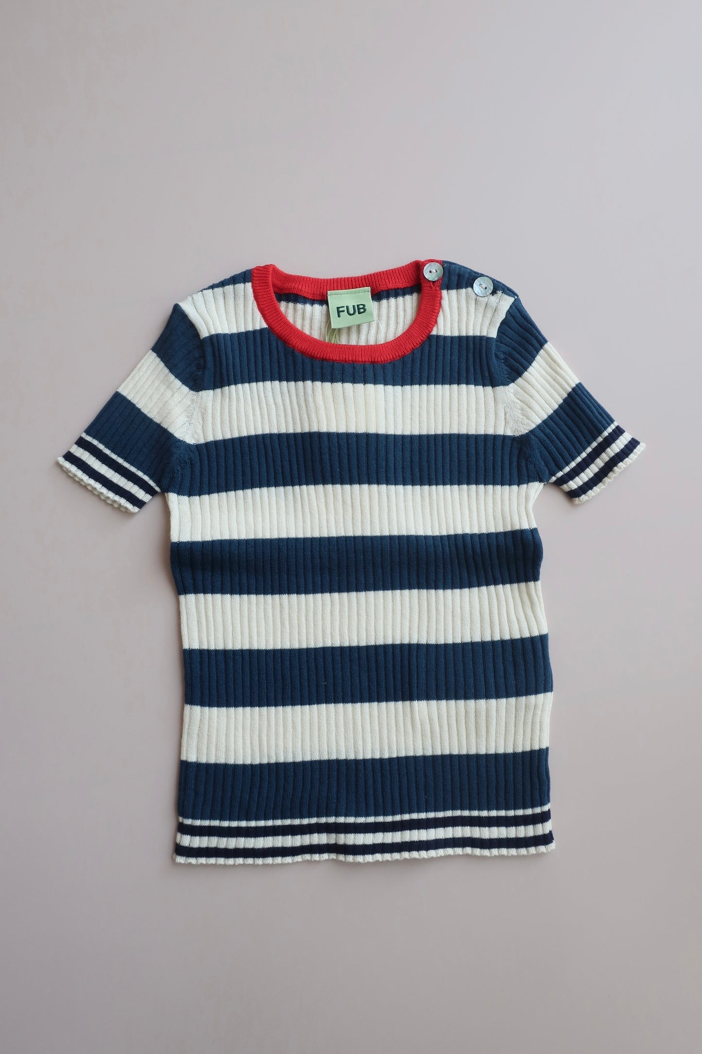 Baby Thick Striped Top/ECRU/OCEAN
