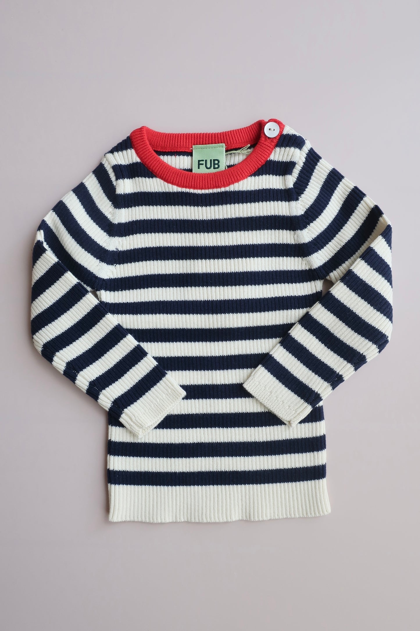 Baby Striped Top/ECRU/DARK NAVY