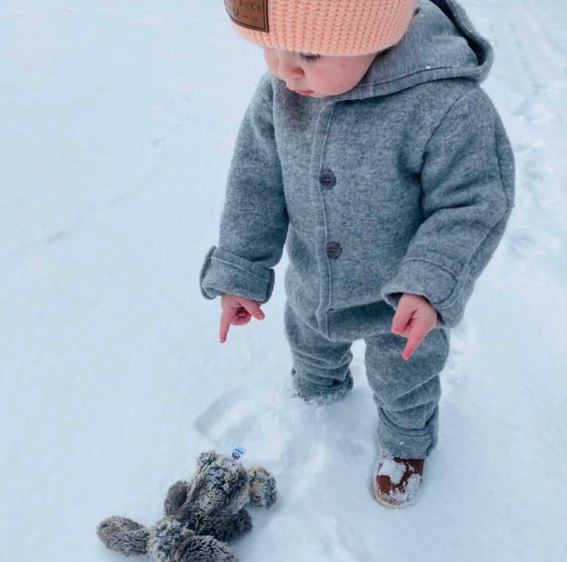 Boiled Wool Overall/grey