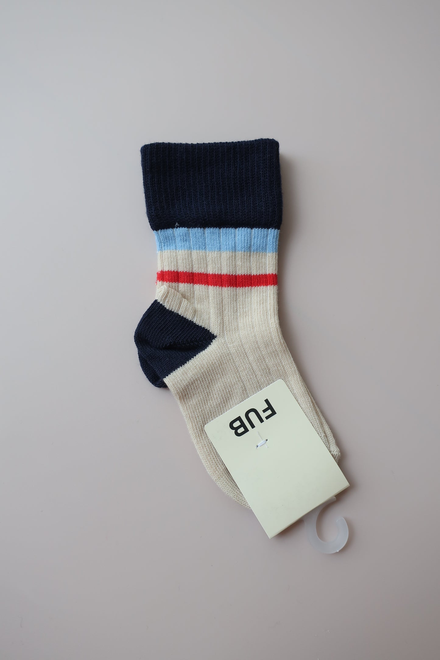Color Block Socks/ECRU