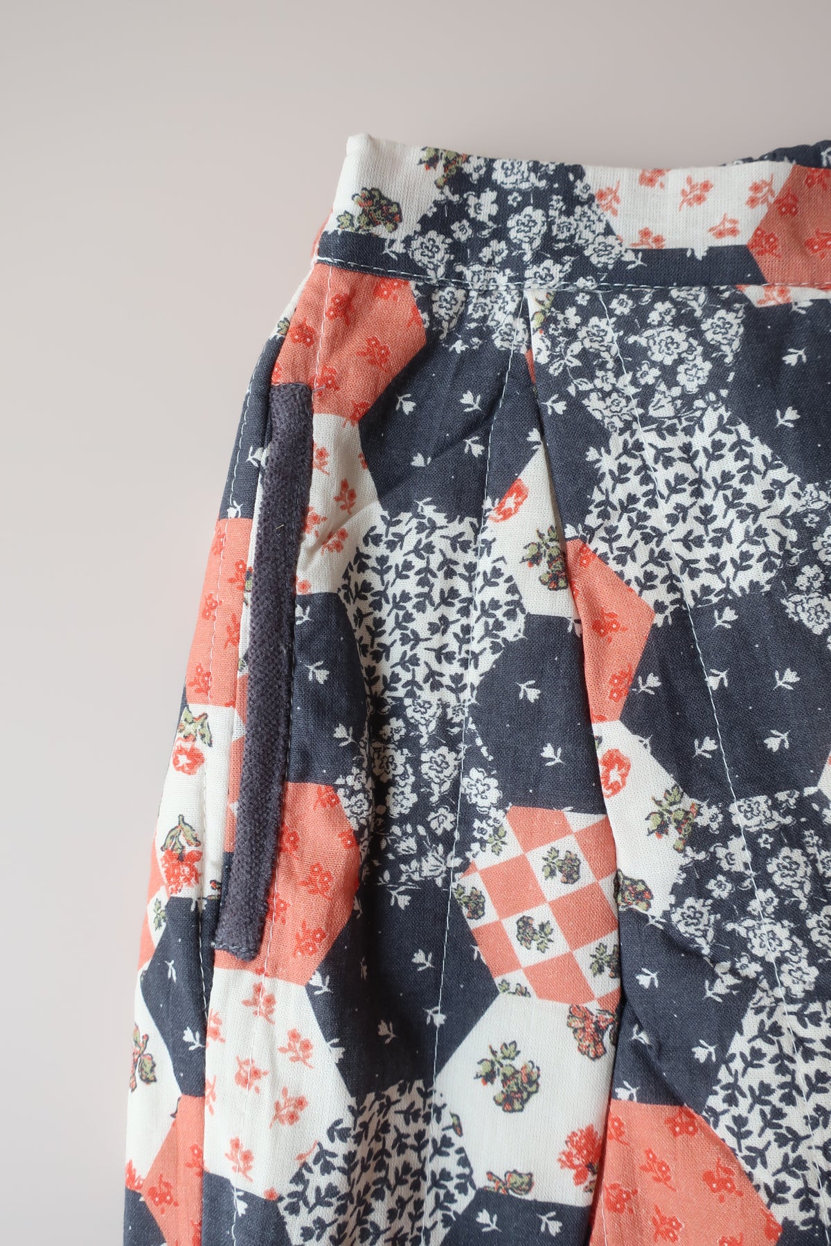 Quilted Trousers/Patchwork Floral