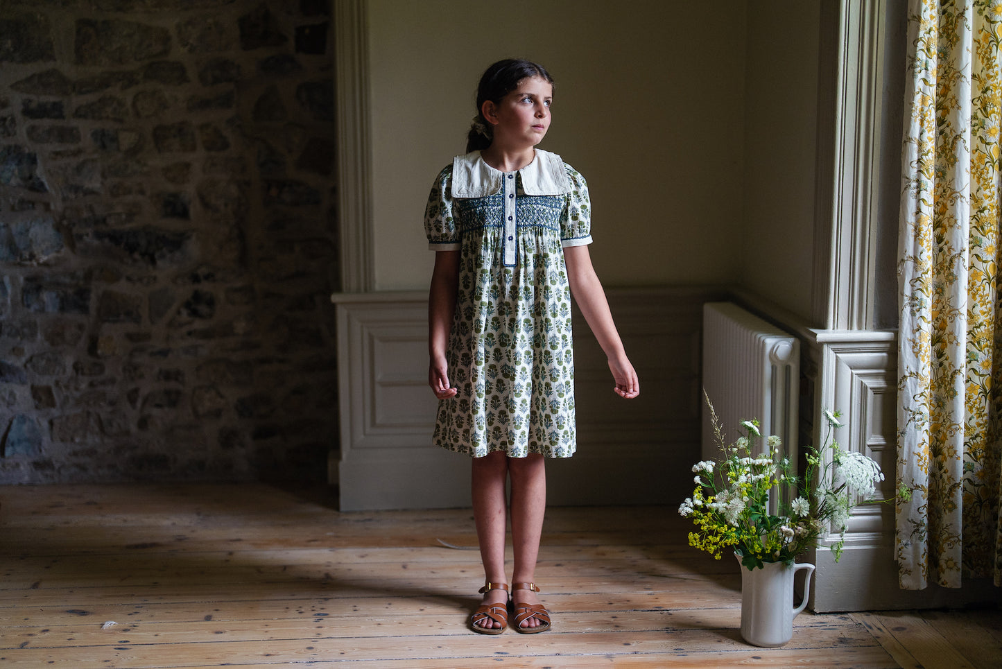 Violet Dress Jaipur Floral in Fern