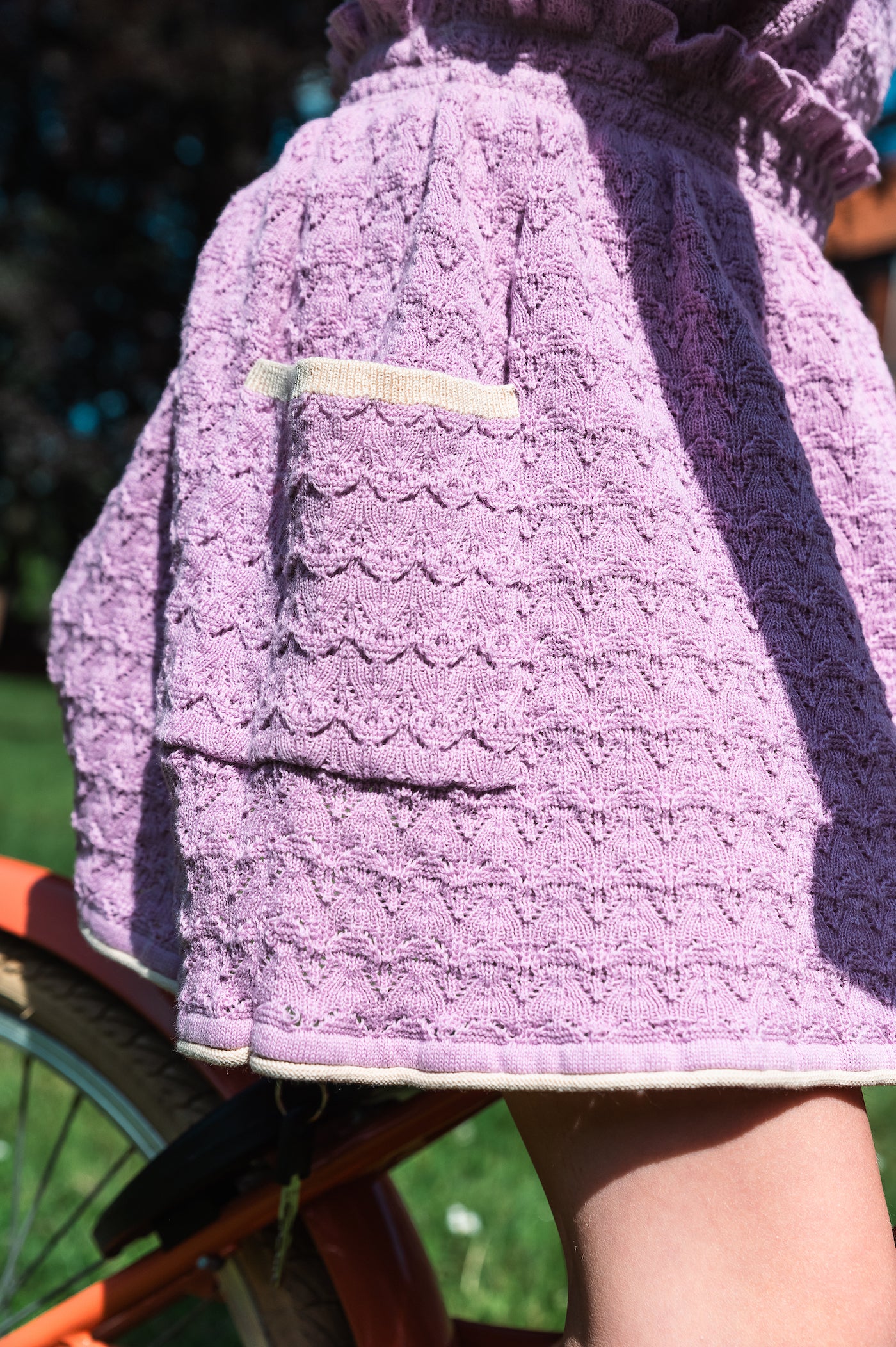 【Only 1 left】FLORAL SKIRT/LILAC