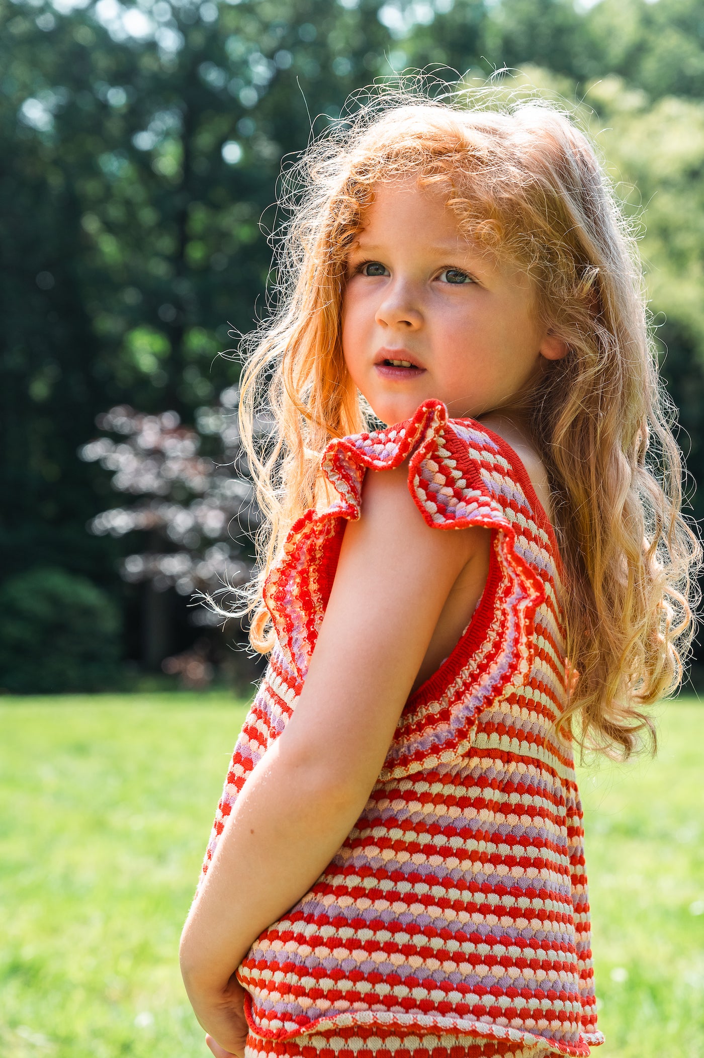 BUBBLE BLOUSE/RED