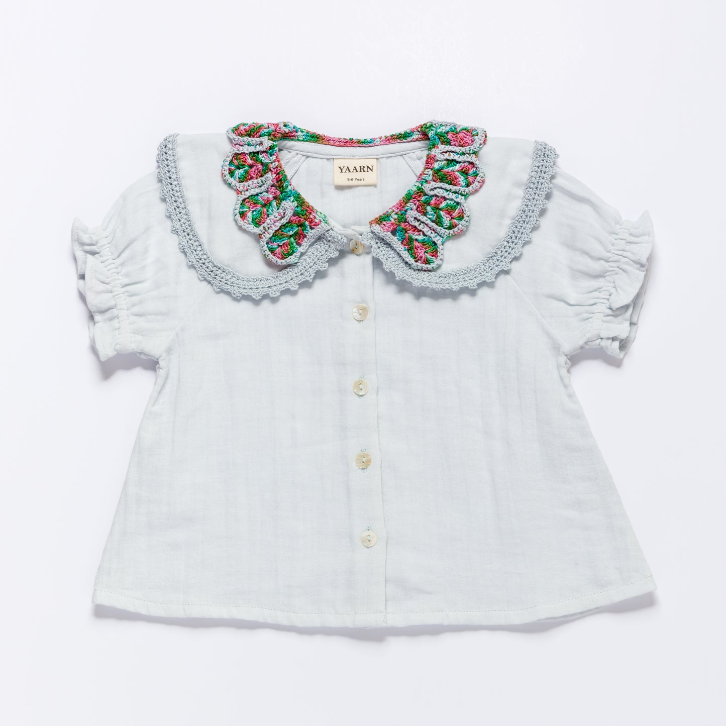 【Only 1 left】Double Collar Blouse LEILA/CANDYMIX COMBO