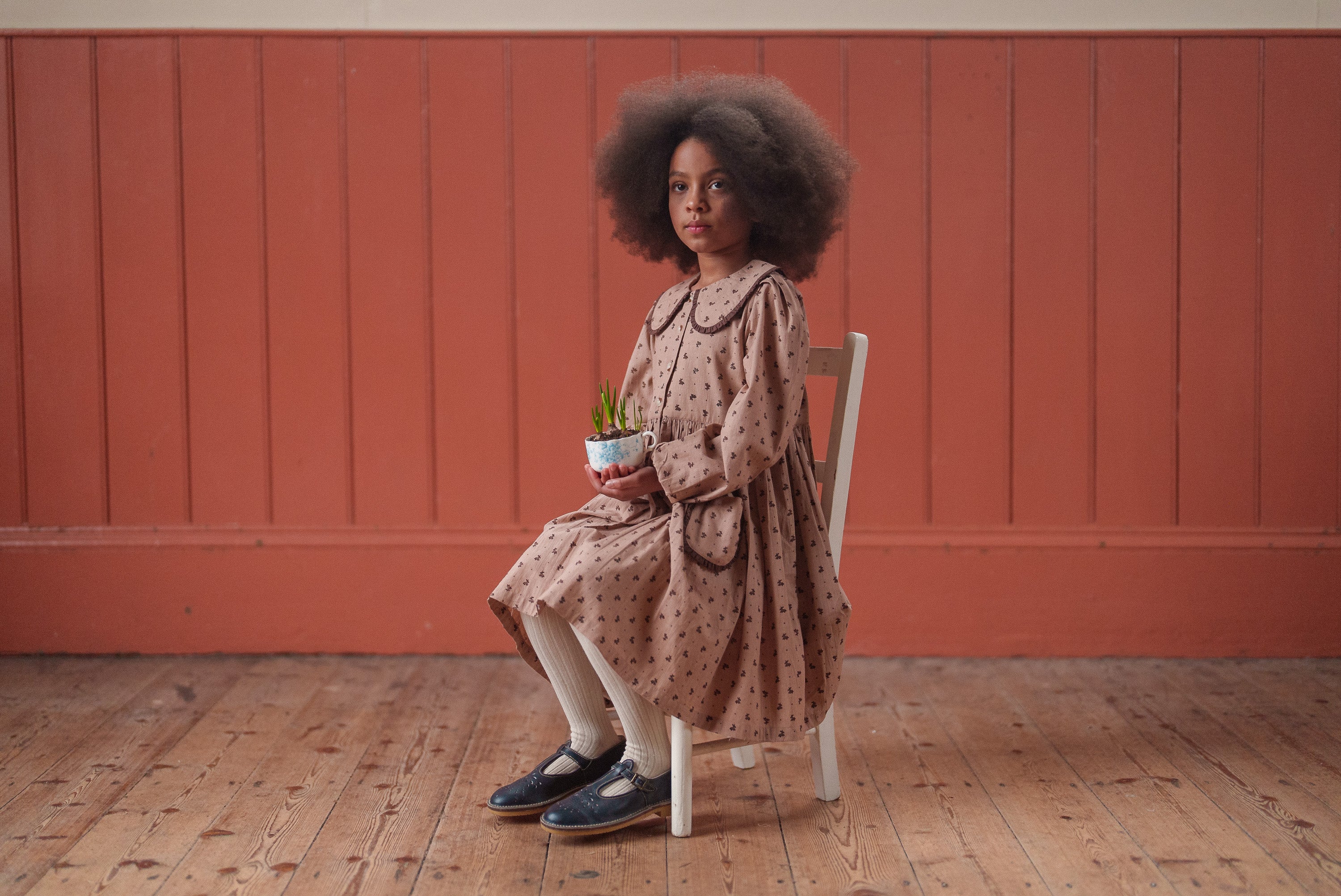 Little Cotton Clothes Katie Dress in Rosehip Floral リトルコットン