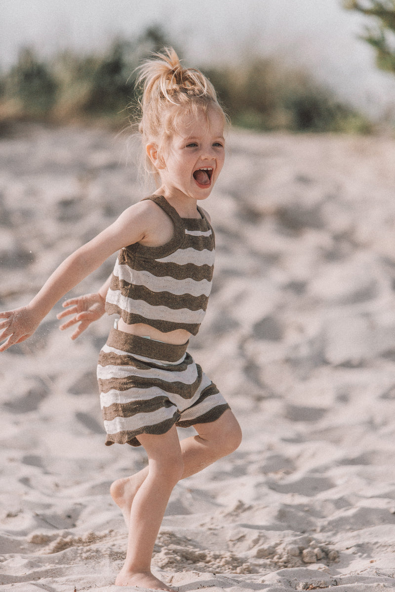 Summer Knit Shorts - Mud/Milk
