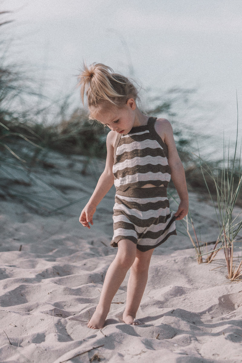 Summer Knit Top - Mud/Milk