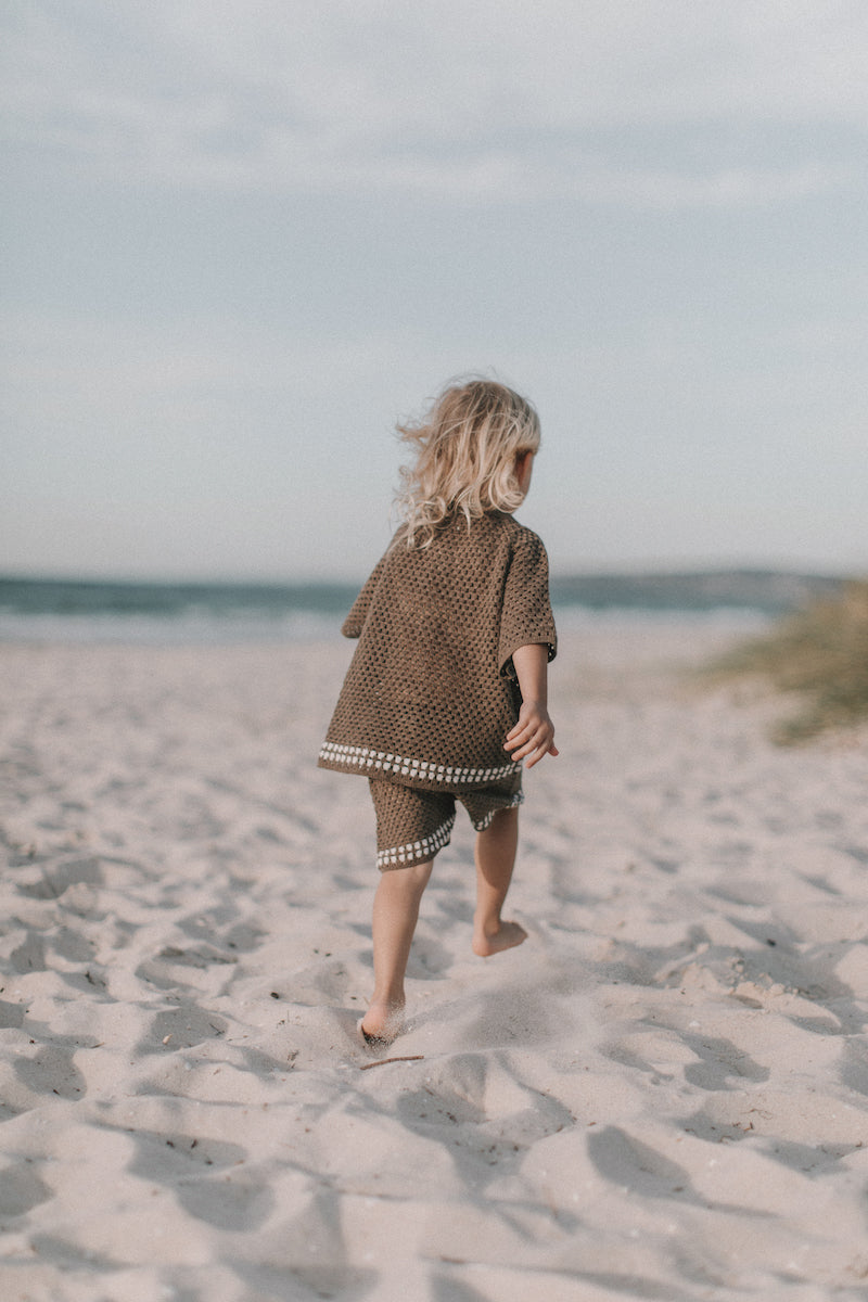 Hand Crochet Shorts - Mud